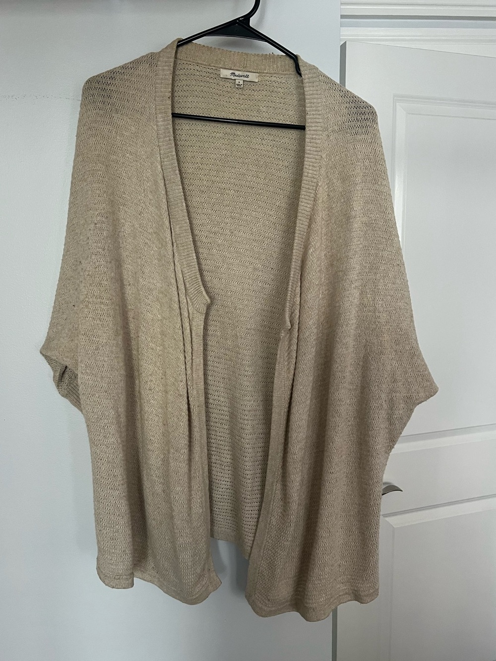 Madewell Short-Sleeve Slouch Cardigan - Oatmeal